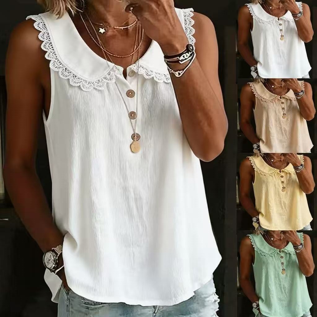 Shirt Camp Collar - Nouvelle Blouse d'été sans manches pour