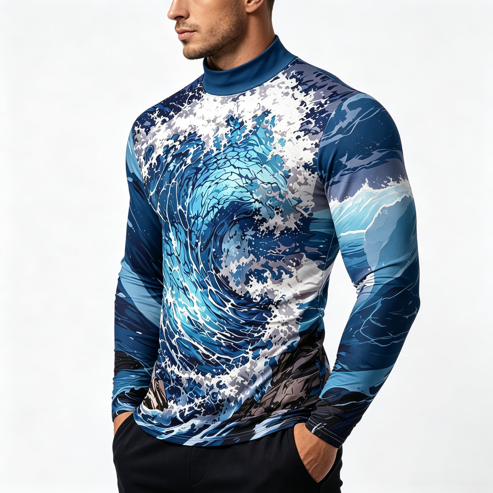 Tee Graphic Print - T-shirt vintage à col montant et
