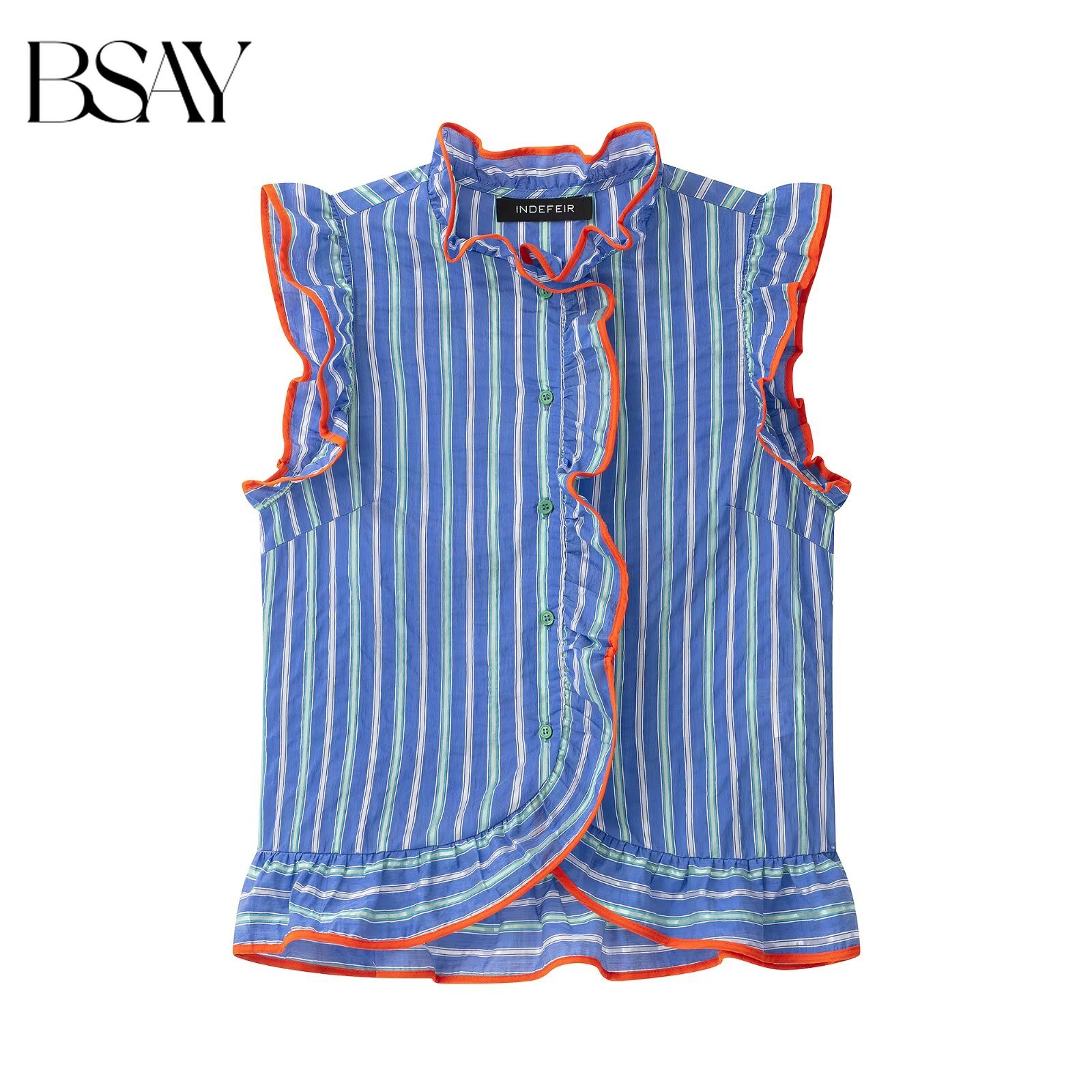 BSAY Blouse sans manches rayée - Shirt Camp Collar avis et prix