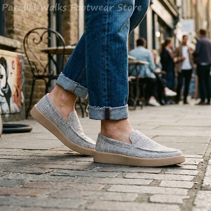 Mocassins en toile pour hommes - Espadrille Slip On avis et prix